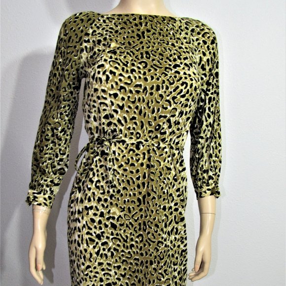 Vintage 60s Animal Print Dress - Picture 3 of 7
